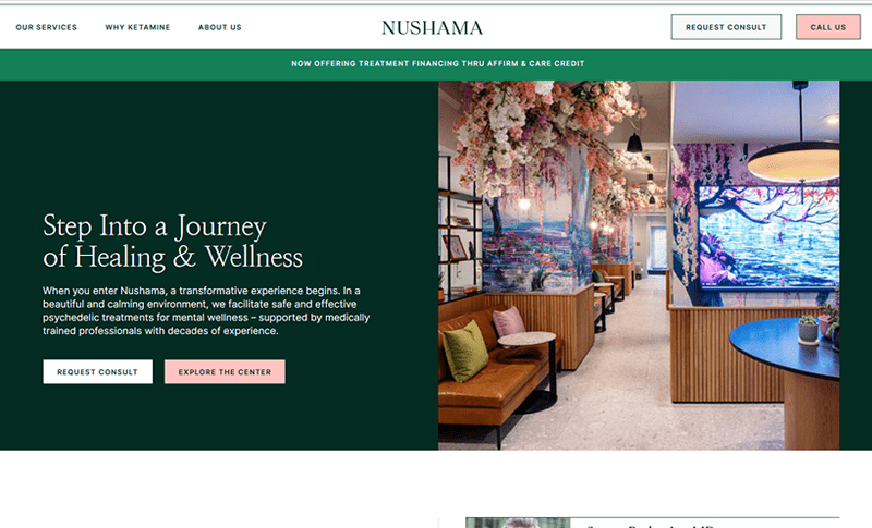 Example medical website design - nushama.com